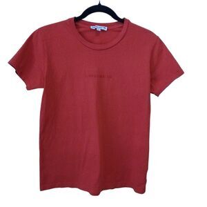 Running Bare Red T-Shirt Logo Embroidered Small Short Sleeve Colorful Crew Neck